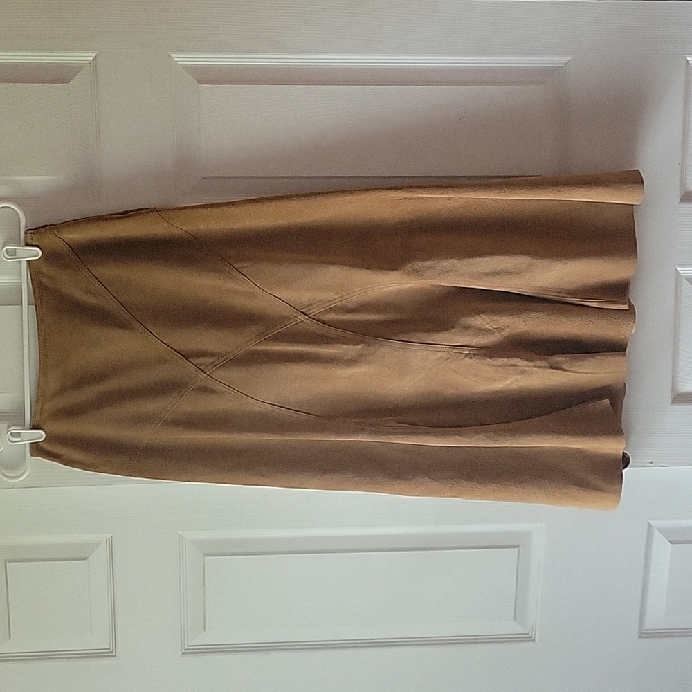 J. Jill suede leather tan midi maxi skirt size 4